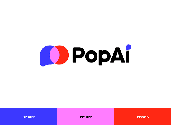 PopAi logo with blue, pink, and red brand colors