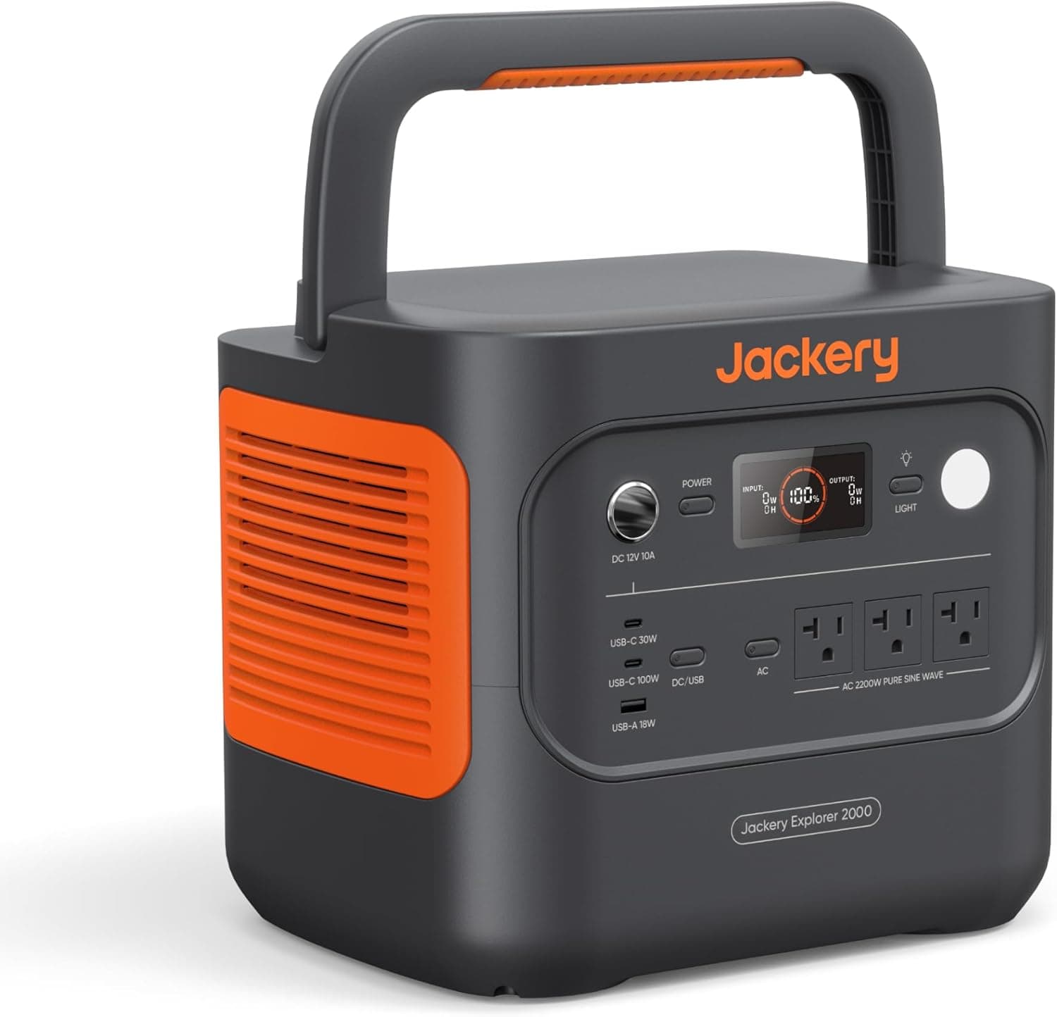 Portable solar panel charging a solar generator outdoors